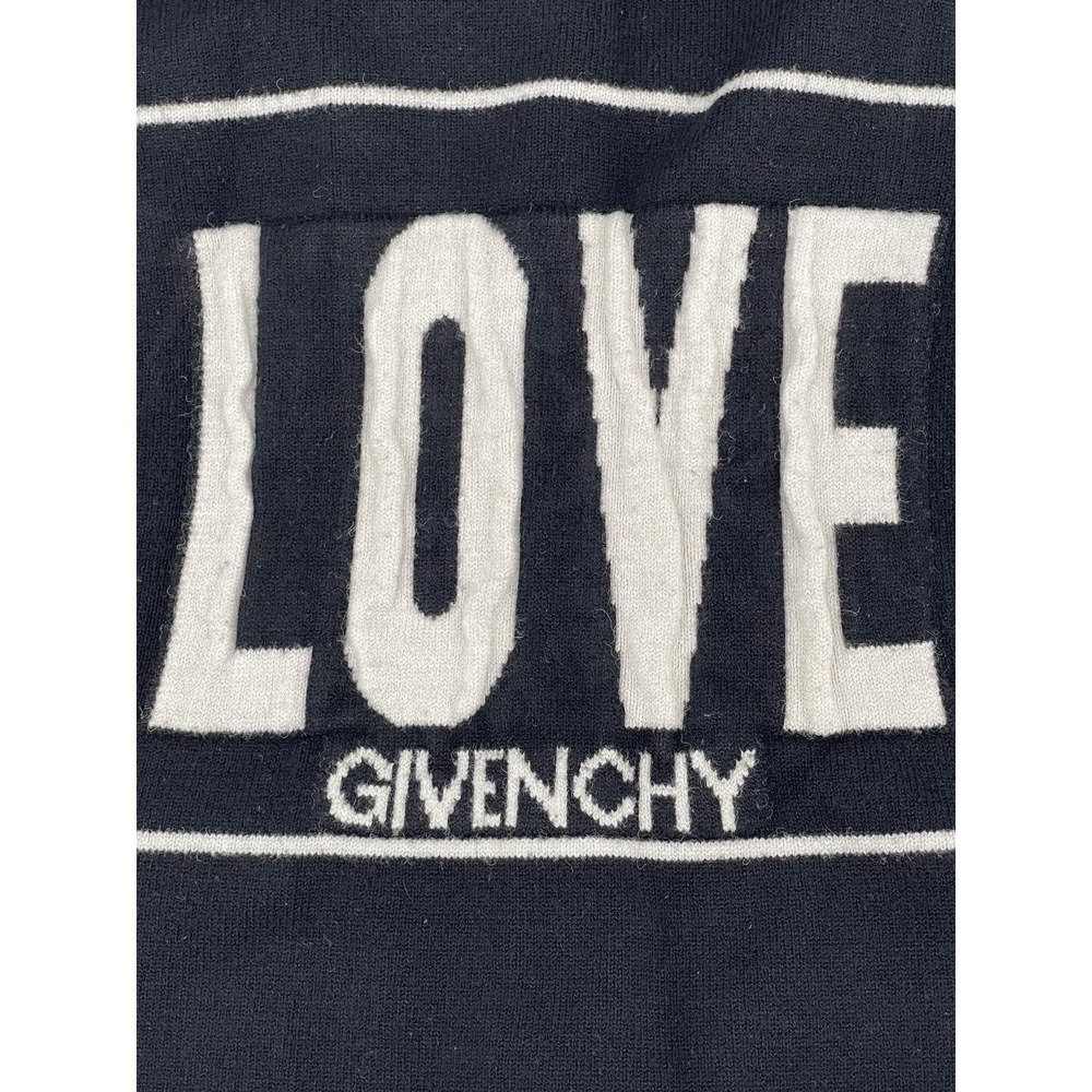 Givenchy Paris Sweater Women 2XL Black Love Logo Knit Crewneck Designer - Picture 7 of 9